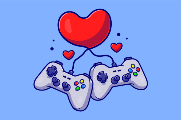 Download Console with Heart Cartoon Illustration - Premium Resources